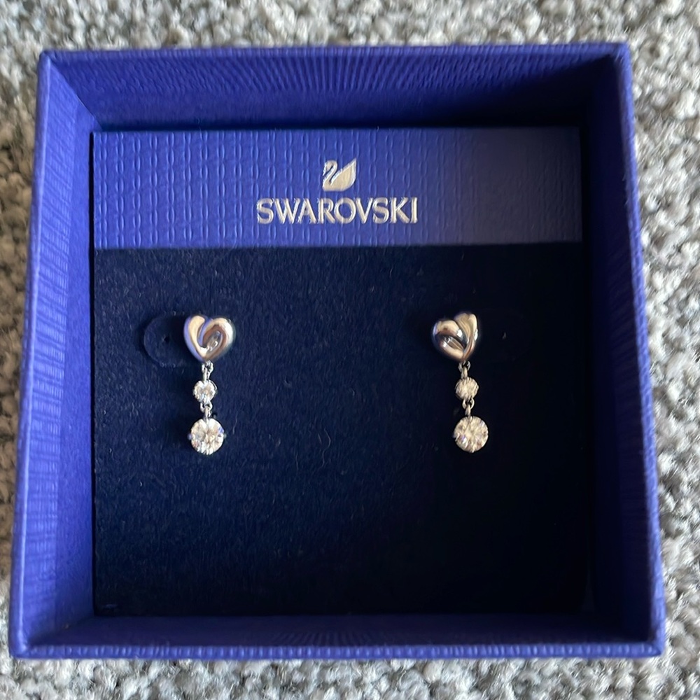 NWT Swarovski Sterling Silver and Crystal Earrings
